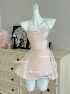 Dễ Thương Ice Lụa Satin Bowtie Gợi Cảm Young Bé Gái Váy Ngủ Spicy Bé Gái Đồ Ngủ Váy Ngắn Phong Cách Không Tay Quần Áo Mặc Nhà Thoải Mái