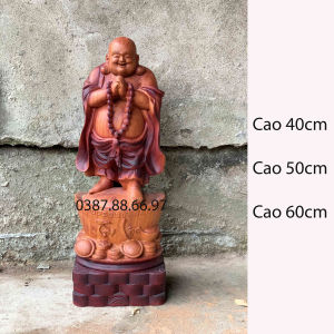 Tượng phật di lặc chúc phúc cao từ 40--60cm chất liệu gỗ hương cực đẹp