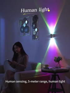 15 Colors LED Night Light with Motion Sensor Wall Lamp Magnetic Universal Decor Light Rechargeable Ambient Light Dimmable Indoor Lights