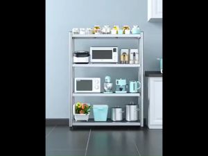 304 Stainless Steel Kitchen Cabinet Rack 3/4/5 Kitchen Rack Organizer Floor Stand Rack Kitchen Storage Cabinet Heavy Duty Multifunctional Storage Rack with Wheels for Warehouse Store Factory