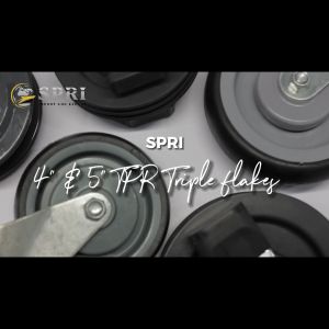 SPRI 4 Inches & 5 Inches TPR Triple Flakes Side Brake with Swivel Bracket Heavy Duty Pushcart Wheels