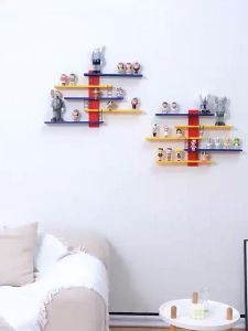 5 Layers Blind Box Wall Hanging Rack for Doll Storage Display Rack Colorful Stepped Ladder Type Action Figure Organizer