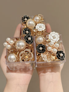 Multi-Functional Pearl Silk Scarf Tie Decorative Knot Button New 2025 High-End Small Square Scarf Shirt Corner Waist Button