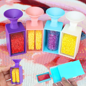 Diamond Painting Drills Funnel for Square Round Container Box Easy-Use Mosaic Funnel Beads Accessories for Art Craft Accessory
