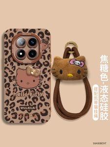 For Redmi Note14 Phone Case New Arrival Leopard Print Hello Kitty Note14pro Classy Liquid Angel Eyes Note13 Autumn and Winter Plush Lanyard 13pro Stylish Couple Shell Redmi