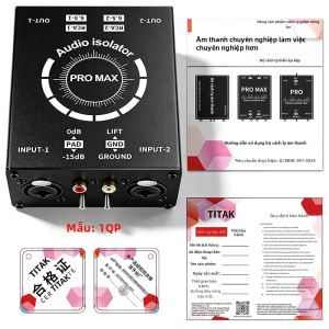 Hộp Khử Nhiễu Thụ Động 2 Kênh XLR/TS/TRS Bộ Cách Ly Vòng Lặp Âm Thanh Bộ Lọc Nhiễu Cho Thiết Bị Âm Thanh RCA