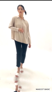 MASCOT Kemeja Flanel Polos Uniqlo Wanita Casual/Kerja Lengan Panjang