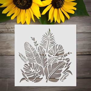 1PC 11.8x11.8 inch Tropical Leaf Stencil Monstera Palm Leaf Template for DIY Painting Wall Art Furniture Decor Reusable Drawing