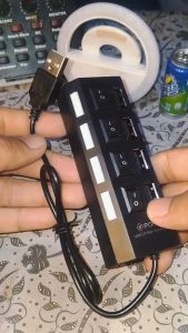 USB Hub 4 Port Output On Off LED 4in1 Colokan Konektor 2.0 Cocok untuk Flashdisk Mouse Keyboard Kabel Charger