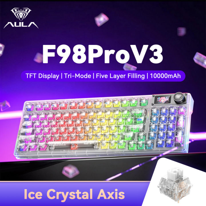 AULA F98 Pro V3 95 key hot swappable Intelligent Screen Mechanical ...