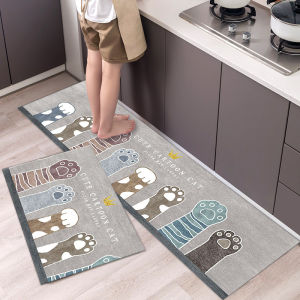 VIKAMA Hoạt Hình Mèo Nhà Bếp Thảm Lau Sàn Hút Nước Chống Trơn Trượt Dải Dài Thảm Có Thể Giặt Lối Vào Nhà Trang Trí Thảm Polyester