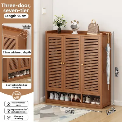 JINMUYU | Bamboo Wood Multilayer Large Capacity Odor-Resistant Dust-Proof Shoe Storage Cabinet