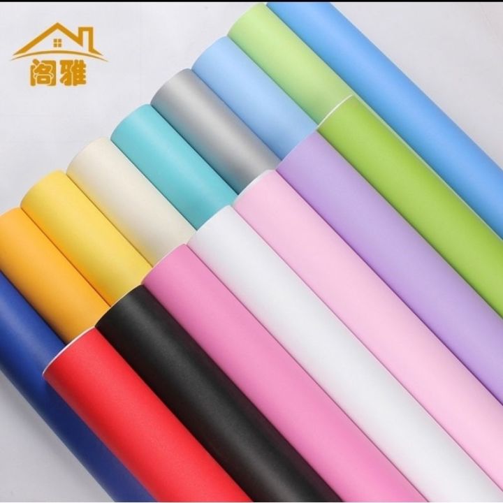 Colorful Pvc Paper SALE!! 10METERS PVC ADHESIVE wall paper plain color | Lazada PH