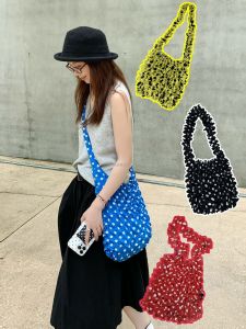 Large Capacity Canvas Bubble Magic Elastic Strap Crossbody Bag Fashionable Korean Style Single Shoulder Bag for Youth Casual Use