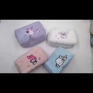 Sanrio Cartoon Plush Pencil Case Kulomi Dog Cinnamon Storage Cute Girl Large Capacity Pencil Box Cosmetic Storage Bag