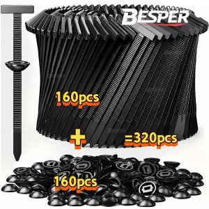 320Pcs Nylon Universal Cable Tie Buckle Zip Tie Self-Locking Push Pin Button Fixion Tools Easy Install Zipper Clips Car Repair