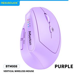 NexusClick Ergonomic Vertical 2.4G Wireless Rechargeable Mouse 7 Buttons Optical Mice 4 Level DPI Portable Laptop Office Mouse