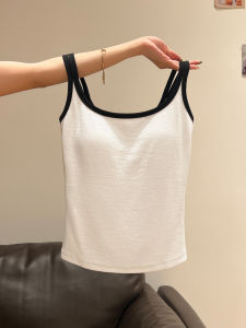 Pure White Strapless Bandeau Vest Womens Summer New Style Integrated Pad Base Shirt Breathable Quick-drying Short Length
