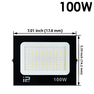 Đèn Pha LED 100W 200W IP66 Vỏ Đen Chống Nước Cho Sân Vườn Cổng Đường Phố Tường Phong Cách Hiện Đại Chiếu Sáng Ngoài Trời
