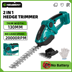​NEWBENY 2 IN 1 Cordless Electric Hedge Trimmer 20000RPM Rechargeable Shrub Pruning Mower Garden Tool For Makita Battery Pin
