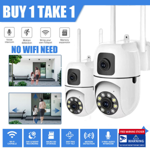 Samsung Original CCTV Camera Connect Cellphone Outdoor Waterproof dual Cameras APP Control Two-Way Audio Night Vision AutoTracking Smart Remote Monitoring