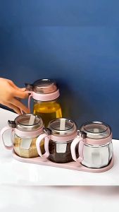 Botol Minyak dan Tempat Bumbu Dapur Isi 4 Penyimpanan Bumbu Dapur Kitchen Jar Set 4