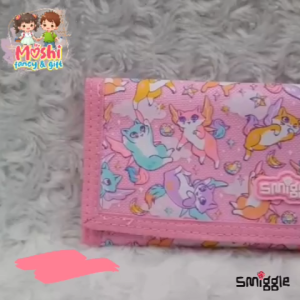 Dompet Lipat Anak Motif Cat Pink / Dompet Anak Perempuan SD SMP Motif Kucing Pink Tali Panjang Cat