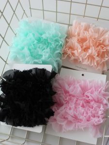 Cottontime Ultra-Fairy Macaron Lace Hem Shantung Ruffle Sleeve Edge Baby Clothes Accessories 3cm Superb Trim Fabric Crafts