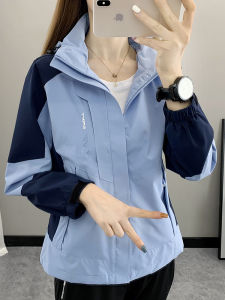 เสื้อแจ็คเก็ตกันลมแบบแยกเป็นสามส่วนสำหรับฤดูใบไม้ผลิและฤดูใบไม้ร่วงสำหรับผู้หญิง แจ็คเก็ตกันลมบางสำหรับฤดูหนาวกลางแจ้งสำหรับผู้ชาย