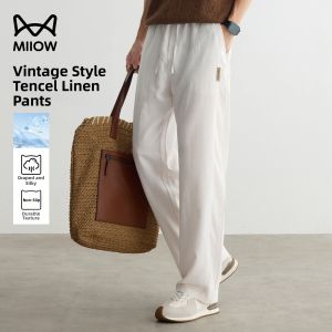 MiiOW | Vintage Style Linen Lyocell Loose Fit Trousers