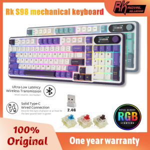 RK ROYAL KLUDGE S98 Mechanical Keyboard TFT Screen 98 Keys RGB BT5.0/2.4G/USB-C Wireless Gaming Keyboard Hot Swappable