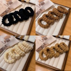 ยางรัดผมหนาสำหรับผู้หญิง ยางรัดผมทรงหางม้าสูง ยืดหยุ่นสูง ทนทาน ไม่มีรอยต่อ ยางรัดผมแบบหนาสำหรับฤดูใบไม้ร่วงและฤดูหนาว