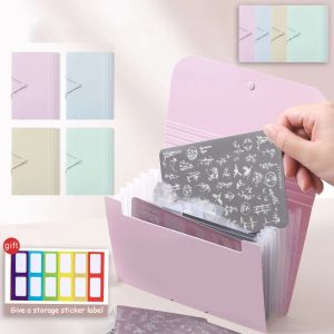 Nail Stamper Plates Storage Book Foldable Dust-proof Scratch-resistant Nail Sticker Steel Plate Empty Storage Album Bag Tools