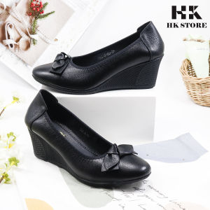 Giày xuồng nữ 5 phân trung niên da bò cao cấp đế cao su tự nhiên 100% cực mềm cực êm chân tôn dáng và lịch sự