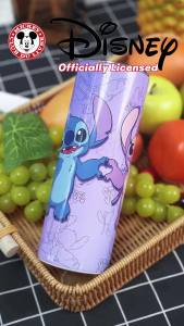 Disney | 1pc 20oz Disney Stitch & Angel Print Stainless Steel Tumbler Insulated Travel Mug with Lid & Straw for Couples Fans Daily Use