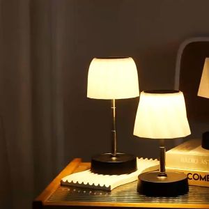 LED Night Lights Stepless Dimming Touch USB Rechargeable Eye Protection Retractable Table Lamp