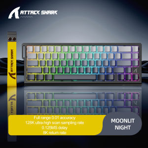 ATTACK SHARK | ATTACK SHARK X68 HE Wired Magnetic Mechanical Gaming Keyboard 0.01mm Rapid Trigger 8000Hz Polling Rate 0.125ms Latency SOCD Pro