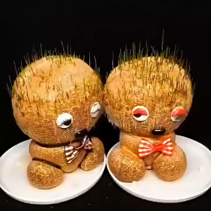 Grass Head Room Decor Children Growing Grass Doll Toys Indoor Office Table Plant Decor
