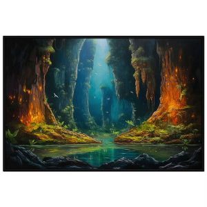 Tranh phong cảnh hang động. Tranh treo tường dán tường Canvas. CGI-201