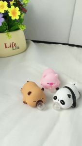 ZXZ | Kawaii Bubble Blowing Animal Squeeze Toys Panda & Pig Squishy Ornaments Desk Display and Anxiety Relief