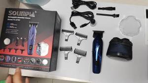 Solimpia Electric Shaver 6 Blade for Men Portable Magnetic Charging Bald Head Trimmer Multi-Functional Shaving Machine 2-pcs Set