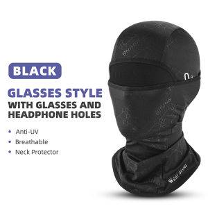 West Biking | WEST BIKING Ice Silk Cycling Mask UPF50+ Breathable Bicycle Full Face Cover Sunscreen Anti-UV Helmet Liner With Glasses Holes