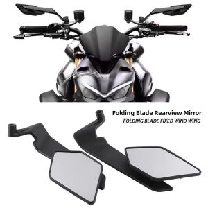 Universal Motorcycle Modified Blade-Style Rearview Mirrors Foldable Electric Motorcycle Reflective Mirrors for Ducati Suzuki Honda Yamaha