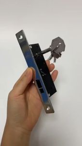 Recessed door lock cross-shaped key lock sliding door lock double-sided recessed door hook lock set