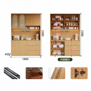 Oak Sideboard Cabinet for Living Room Oak Color