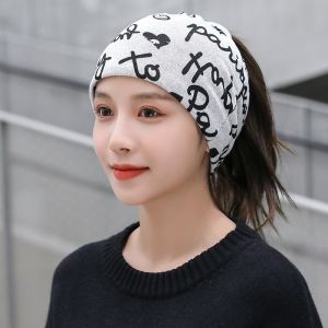 Womens Hairband Ultra-Wide Edge Fashion Sport Running Face Slimming White Hair Covering Headscarf Hair Accessory