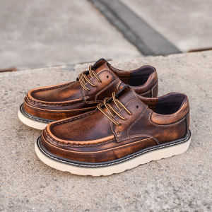Vintage Style Low Cut Work Boots for Men