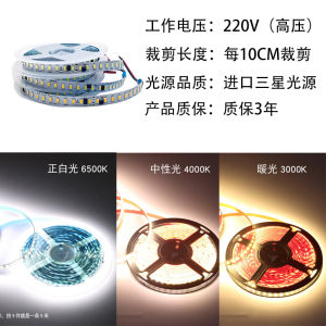 Self-Adhesive LED Strip Lights 220V Ultra-Thin 8mm Super Bright Living Room Waterproof Soft Bar No Driver Required