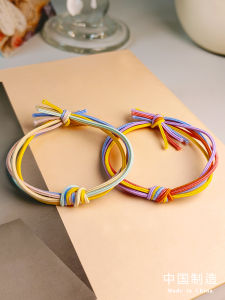 Korean Japanese Basic Hair Ties High Elasticity Durable Womens Hair Bands Black Simple Handmade Knot High Ponytail