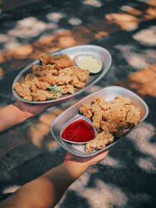 Retro Iron Plate Stainless Steel Camping Dinner Plate Steak Western Meal Plate Vintage round Disk Adult Flatware Dishware